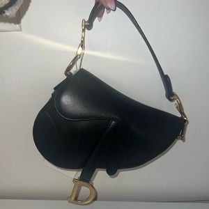 Dior Smooth Calfskin Mini Saddle Bag Black